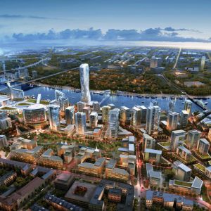 Belgrade Waterfront po dokončení. Zdroj: Skyscrapercenter