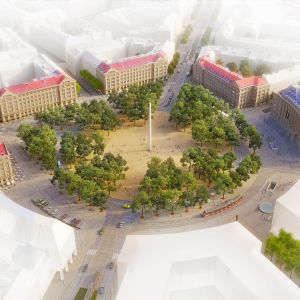 Budúca podoba verejného priestoru Vítězného náměstí. Zdroj: Pavel Hnilička Architects+Planners