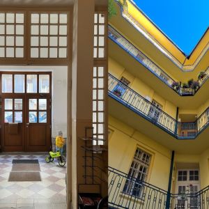 Pavlačami lemovaný vnútroblok Dobrovičovej ulice. Autorka: Lucia Lišková