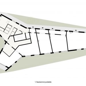 Situácia - prvé nadzemné poldažie. Zdroj: Eckhardt Studio