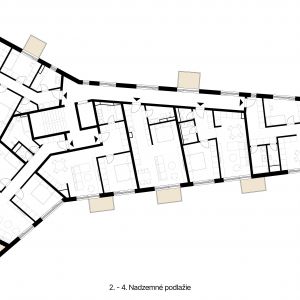 Situácia - typické podlažie. Zdroj: Eckhardt Studio