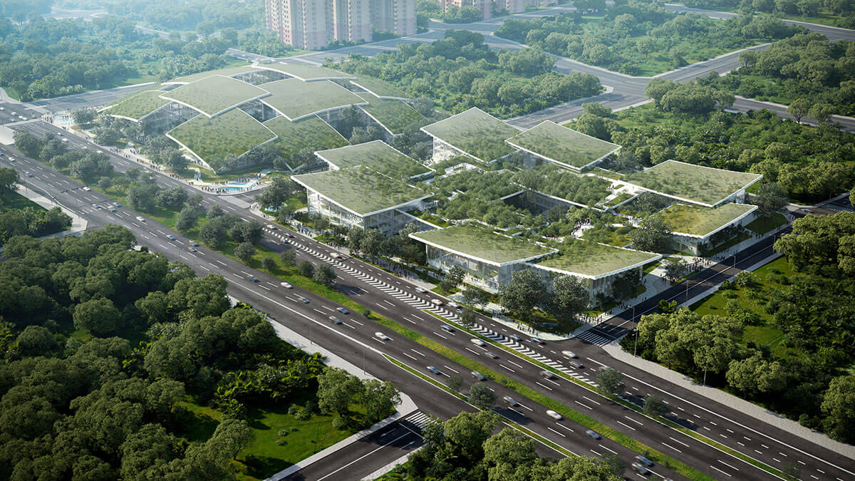 Centrála Terminus Group v Chongqingu od BIG čiastočne pripomína budúcu centrálu ESETu v Bratislave. Zdroj: BIG
