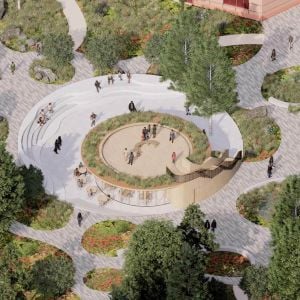 Vstupné námestie. Zdroj: Gro architekti / Studio Egret West