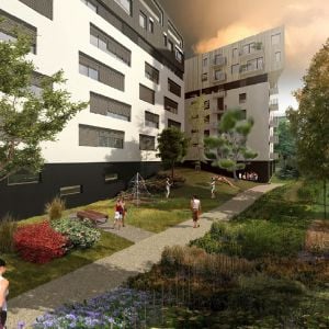 Plánovaná budova popri Mlynských nivách. Zdroj: YIT Slovakia / EIA