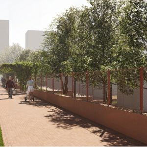 Verejný priestor na Plickovej. Zdroj: Bratislava - mestská časť Rača