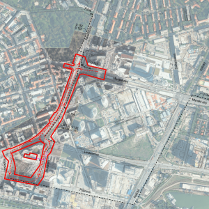 Trolejbusová trať Autobusová stanica – Nové SND. Zdroj: DPB / EIA