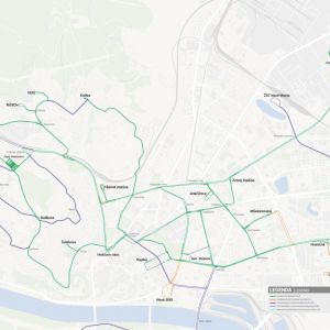 Uvažovaný rozvoj trolejbusovej dopravy. Aktuálne pripravované trate sú zaznačené žltou. Zdroj: Daniel Chovanec / iMHD.sk