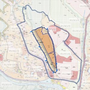 Vymedzenie riešeného územia v rámci prípravy ÚPZ Líščie údolie. Zdroj: Mestská časť Bratislava - Karlova Ves / AŽ Projekt