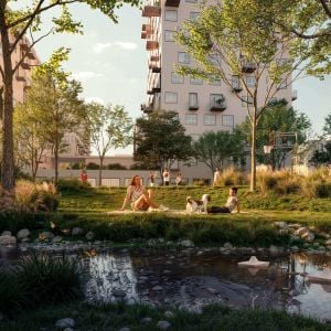 Vizualizácia revitalizovaného potôčika Rakyta. Zdroj: Lucron